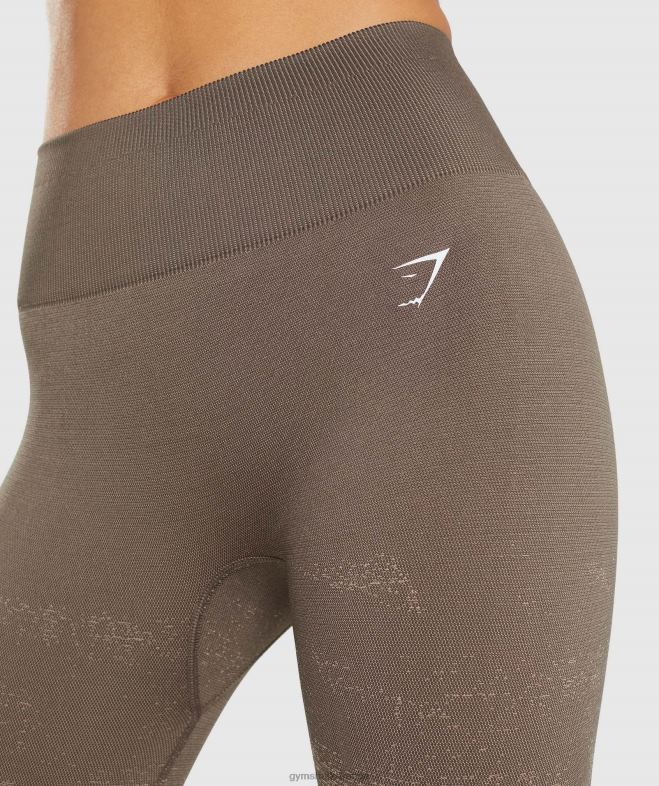 Gymshark adapter les leggings sans couture ombre triangle | imprimé penny brun femmes 6HF28318